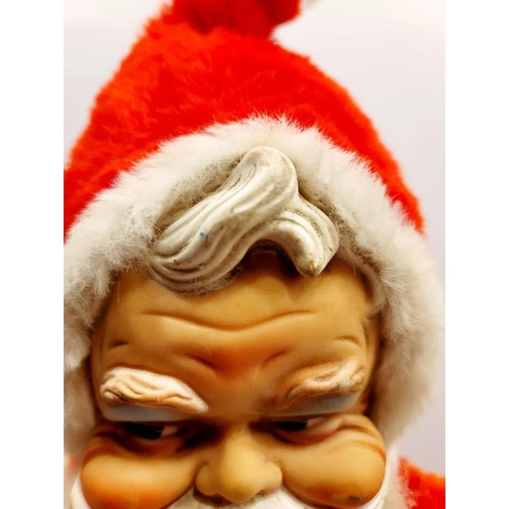 Vintage Santa Claus Plush Rubber Face Coca-Cola Bottle Red‎ White Good 16 inch